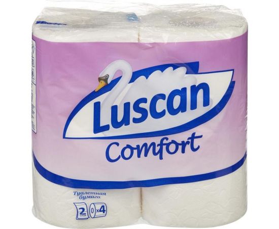 Туалетная бумага Luscan Comfort 2 слоя, белая, 4 рулона 317384 