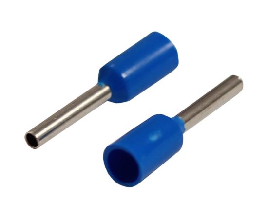 Штыревой втулочный изолированный наконечник REXANT F-8 мм 0.75 мм2, НШВи 0.75-8 синий 10 шт 06-0404-A 