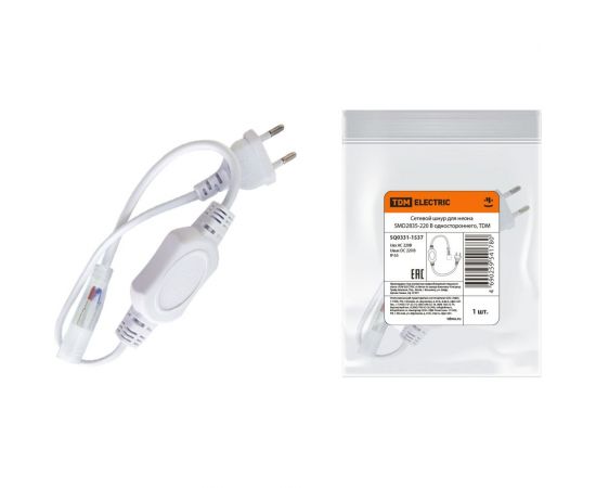 Сетевой шнур для одностороннего неона TDM SMD2835-220 В SQ0331-1537 