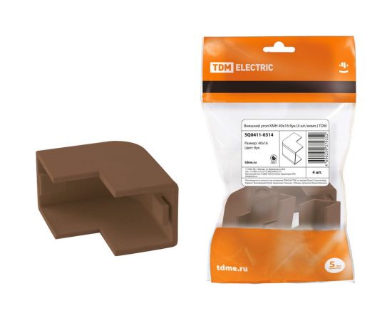Внешний угол TDM КМН 40x16 бук 4 шт./комп. SQ0411-0314 