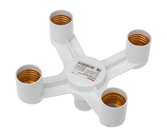 Цокольный разветвитель REXANT Е27 на 4хЕ27 поворотный белый 11-8862 – изображение 2