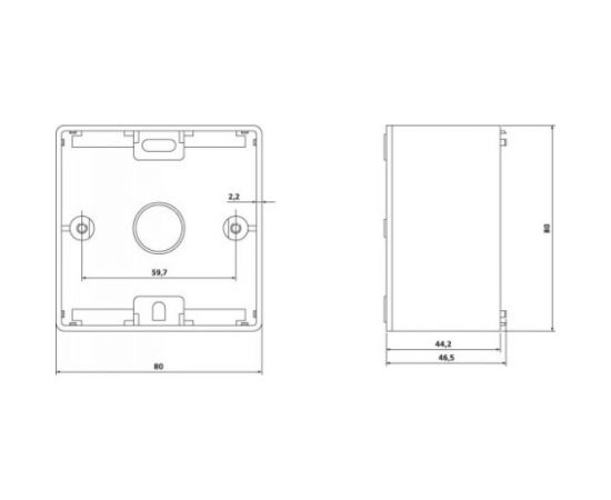 Коробка для настенного монтажа Hyperline MB-E-35, 80x80x45 мм, французский стандарт 16288 – изображение 3