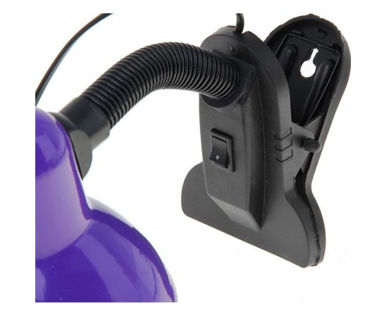 Настольная лампа RISALUX Е27, с выключателем на зажиме 220В фиолетовая 108В 739279 – изображение 4