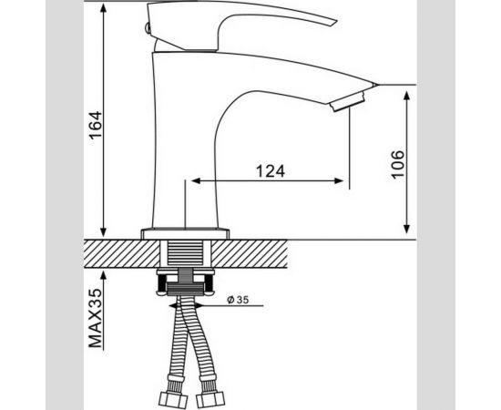 Смеситель для умывальника Gappo 35к G1007-7 литой, п/гайку, белый, хром 543683 – изображение 6