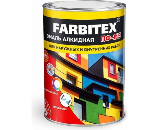 Алкидная эмаль FARBITEX ПФ-115 (матовая; белый; 5 кг) 4300004867 