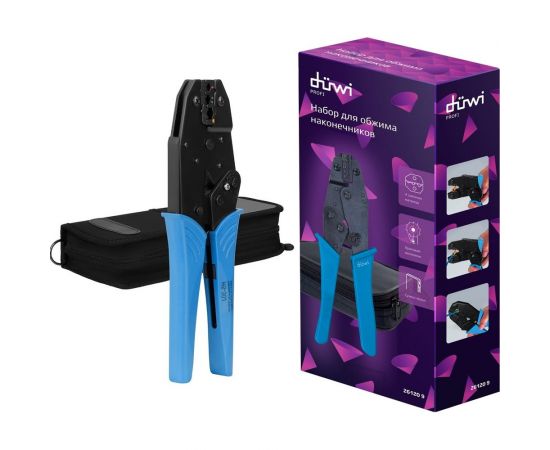 Набор для обжима наконечников duwi PROFI +4, клещи, 4 матрицы, сумка 26120 9 