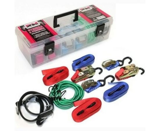 Стяжка груза REDMARK комплект 2х4,5 м, 2х3,5 м, резинки 2х1 м, 2х0,5 м RM-JTDB005 