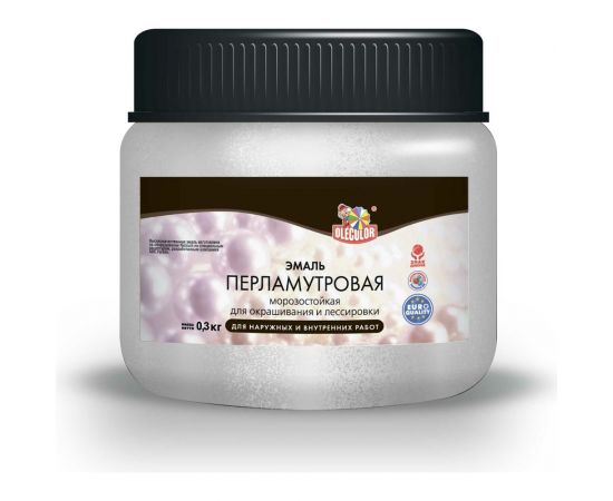 Акриловая эмаль OLECOLOR перламутровая, универсальная, серебро, 0.3 кг 4300006801 