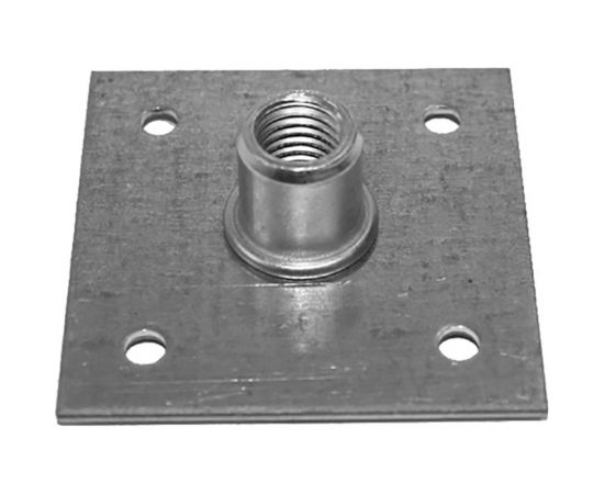 Опорная облегченная пластина Tech-Krep 60х60х2,0 мм с гайкой М12 оцинкованная - накл. 134464 