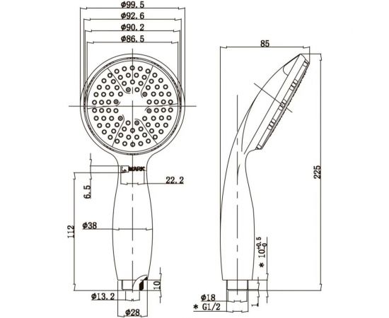 Душевая лейка Lemark 1-функциональная LM8001C – изображение 2