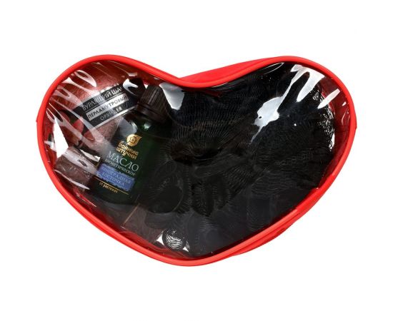 Подарочный набор Банные штучки Горячее сердце мыло, бурлящий шар, мочалка, масло 33525 – изображение 2