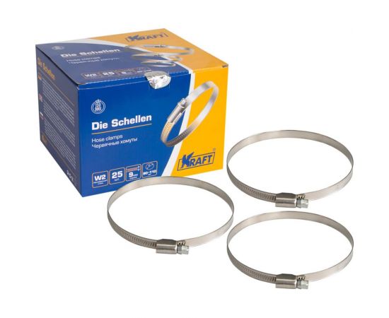 Хомут KRAFT 90-110 мм, нержавеющая сталь, уп. 25 шт. KT 880413 – изображение 2
