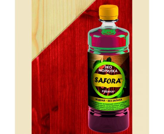 Морилка для дерева SAFORA водная, рябина, 500 мл 006 – изображение 3