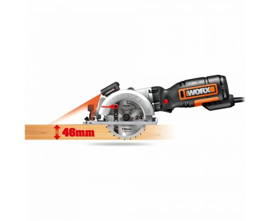 Дисковая электрическая пила WORX 710Вт, 120 мм, кейс, WX427 – изображение 4