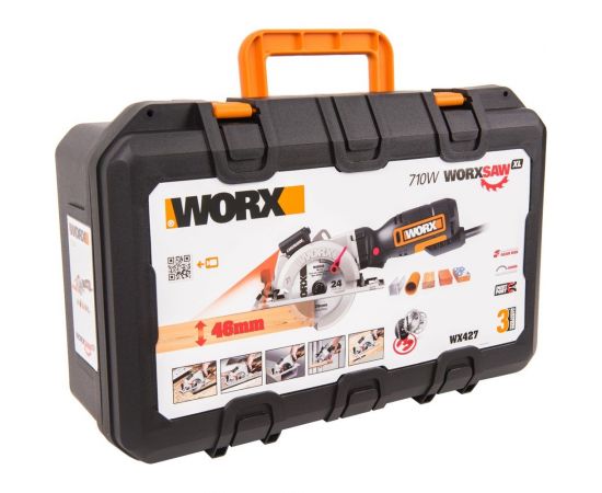 Дисковая электрическая пила WORX 710Вт, 120 мм, кейс, WX427 – изображение 6