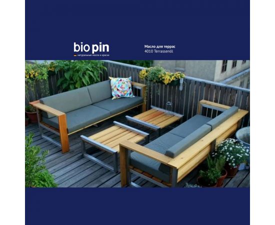 Масло для террас BIO PIN 4010 Terrassenol в цвете Пшеничный (2083) 2 л 40105C101 – изображение 8