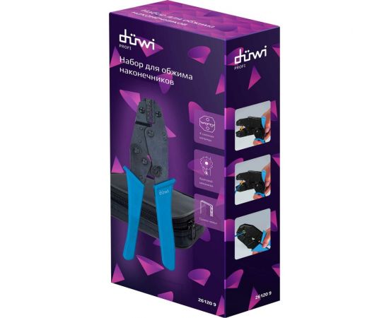 Набор для обжима наконечников duwi PROFI +4, клещи, 4 матрицы, сумка 26120 9 – изображение 8