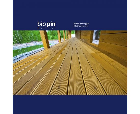 Масло для террас BIO PIN 4010 Terrassenol в цвете Пшеничный (2083) 2 л 40105C101 – изображение 9