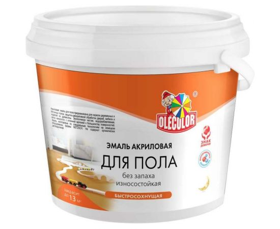 Акриловая эмаль для полов OLECOLOR желто-коричневый, 2.5 кг 4300004562 