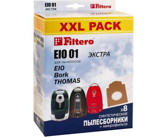 Мешки для пылесоса EIO 01 (8) XXL Pack Экстра 8 шт + микрофильтр FILTERO 05945 