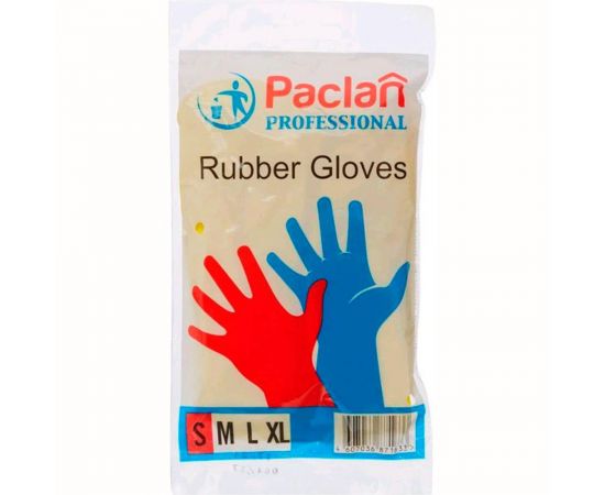 Хозяйственные перчатки PACLAN Professional латекс, х/б напыление, размер M, желтые 602489 