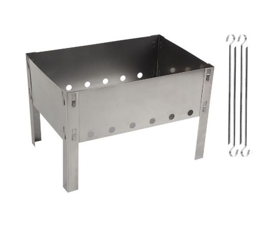 Сборно-разборный мангал Ecos 350х240х240 мм, 0.35-0.40 мм, с 4 шампурами, 009380 