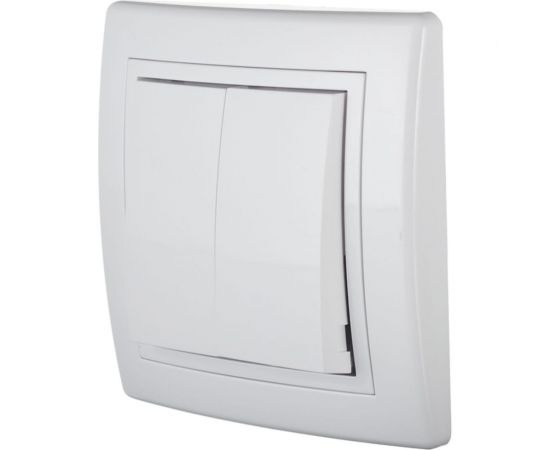Двухклавишный выключатель Aling-conel PRESTIGE 10AX 250В, белый 606.00 113048 