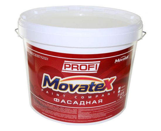 Водоэмульсионная краска Movatex PROFI фасадная, 15 кг Т04760 