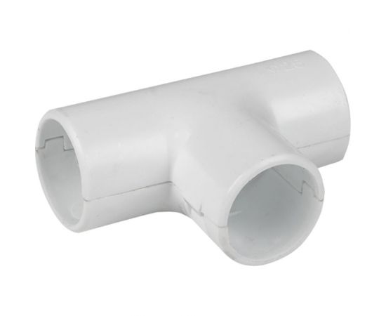 Cоединительный тройник для трубы EKF 20 мм, белый, упаковка 5 штук Plast tr-t-20w-r 