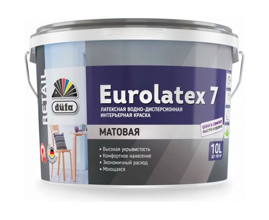 Краска Dufa Retail ВД EUROLATEX 7 10 л Н0000003406 