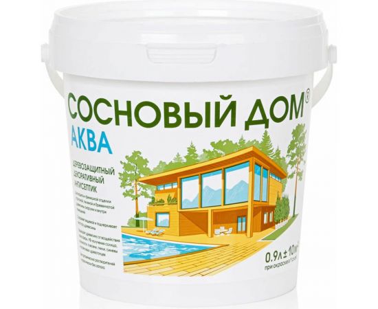 Акриловый декоративный антисептик для дерева ЗАО Декарт «Сосновый Дом» АКВА (белый; 0.9 л) 28840 – изображение 2