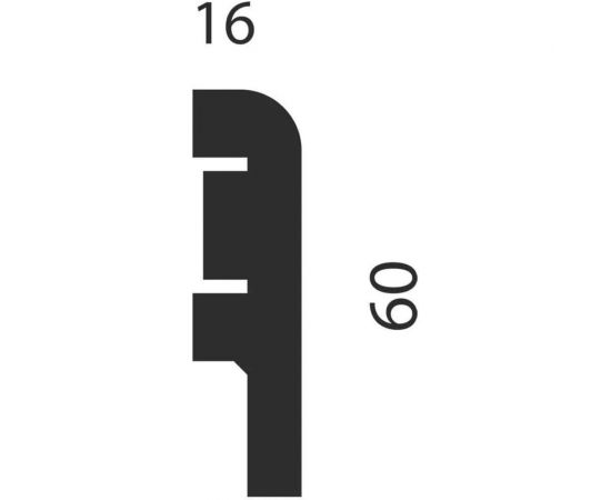 Плинтус COSCA DECOR AP02 под покраску, белый, 60x16x2400 мм, МДФ, с пазом СПБ077577 – изображение 2