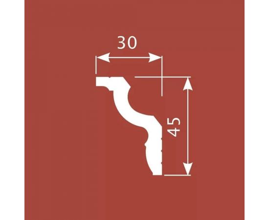 Карниз Cosca decor KX022 45x30 мм, 2000 мм, экополимер СПБ067644 – изображение 2