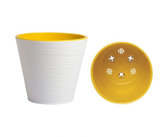 Пластиковый горшок с вкладкой liveingreen КОНУС белый диам. 20 см, 3.7 л К20-10 – изображение 2