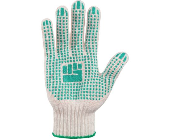 Трикотажные перчатки Фабрика перчаток, стандарт, с ПВХ, 7.5 класс, 5 нитей, белые, р.М 5-75-СТ-БЕЛ-(M) – изображение 2