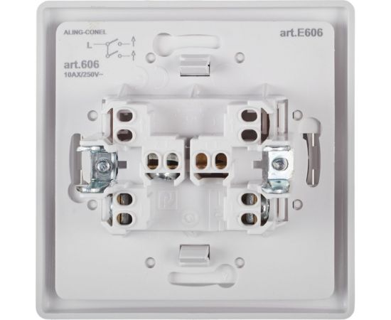 Двухклавишный выключатель Aling-conel PRESTIGE 10AX 250В, белый 606.00 113048 – изображение 3
