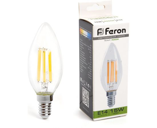 Светодиодная лампа FERON LB-717 Свеча E14 15W 4000K 38258 