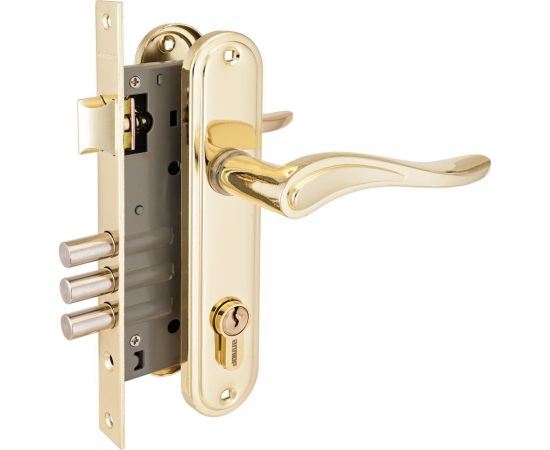Врезной замок с ручками Аллюр латунь 5787 