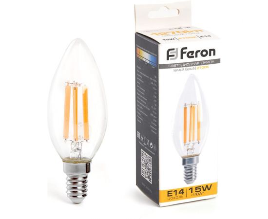 Светодиодная лампа FERON LB-717 Свеча E14 15W 2700K 38256 