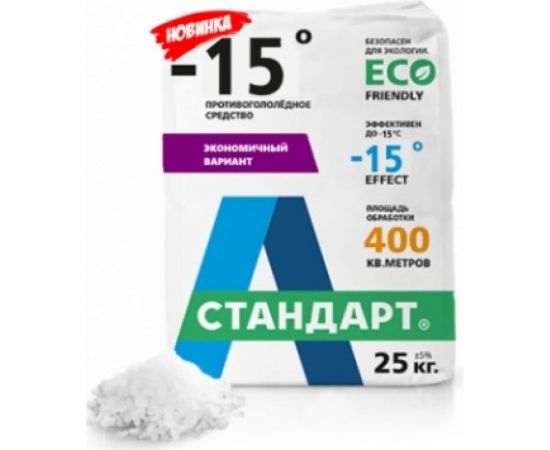 Противогололедный реагент А-Стандарт -15C 25 кг 01-00004961 