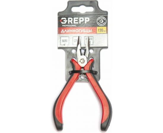 Длинногубцы мини Ladina GREPP прямые, никелированные авторазжим, двухкомпонентная рукоятка, 130 мм 205-123 