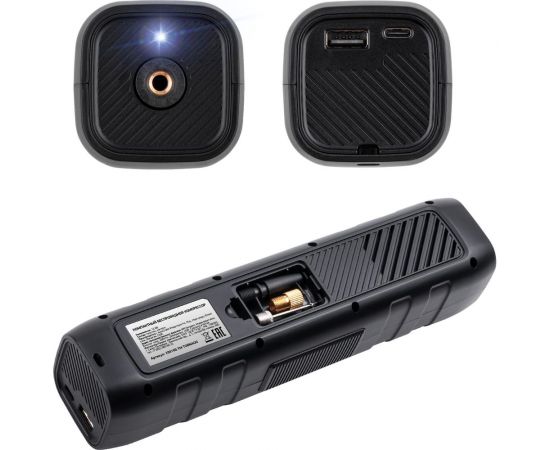 Компрессор-Power Bank DSV 3в1 беспроводной 4500мАч, LED фонарь, USB/Type-C, чехол 208100 – изображение 4