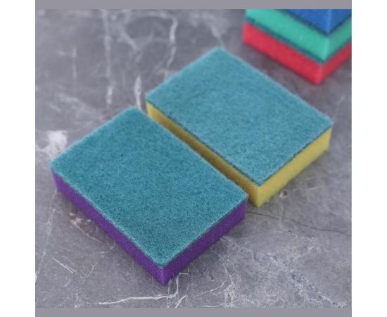 Бытовая губка Доляна Стандарт с чистящим слоем, 5 шт, 9х6х2,5 см 672772 – изображение 4