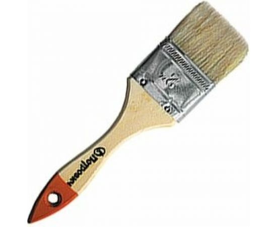 Плоская кисть Петрович 50 мм, натуральная щетина, деревянная лакированная ручка 4100000187 