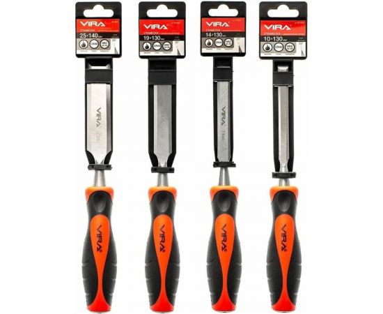 Набор плоских стамесок VIRA 4 шт: 10, 14, 19, 25 мм 811047 