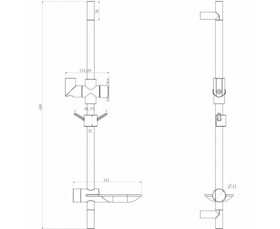 Стойка для душа с мыльницей Lemark LM8062C – изображение 2