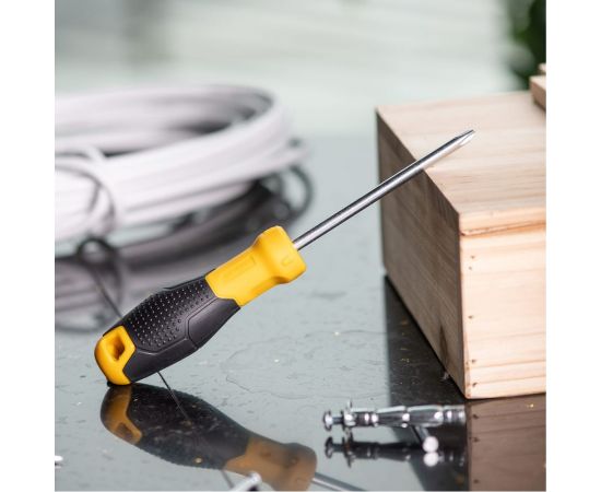 Крестовая отвертка DELI DL636100 PH2x100мм (магнит, TPR+PP ручка) 98368 – изображение 2