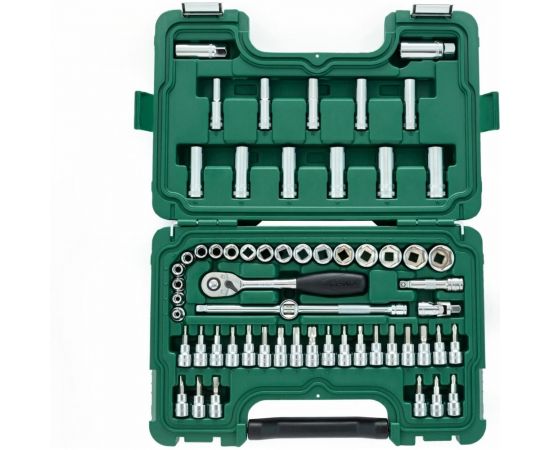 Набор торцевых головок из 60 предметов Sata под вороток 3/8 дюйма метрический 09004 – изображение 2