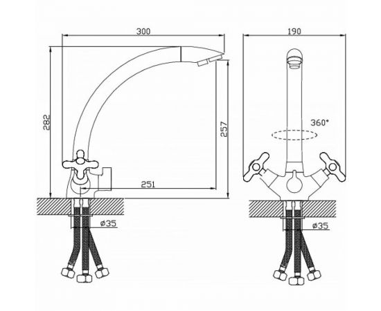 Смеситель для кухни Diadonna с высоким изливом и с выходом для питьевой воды D82-446314Q – изображение 2
