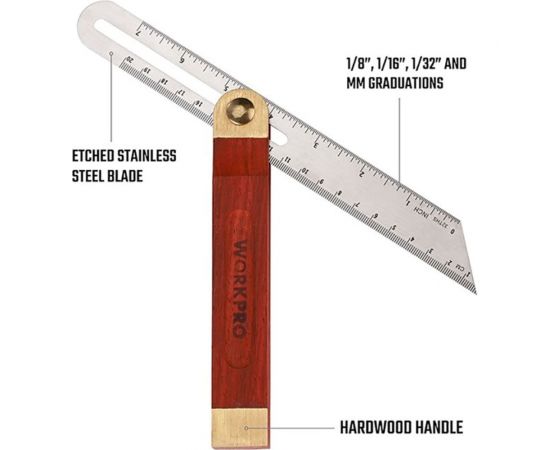 Малка угломер WORKPRO деревянная ручка 230мм WP264006 – изображение 3